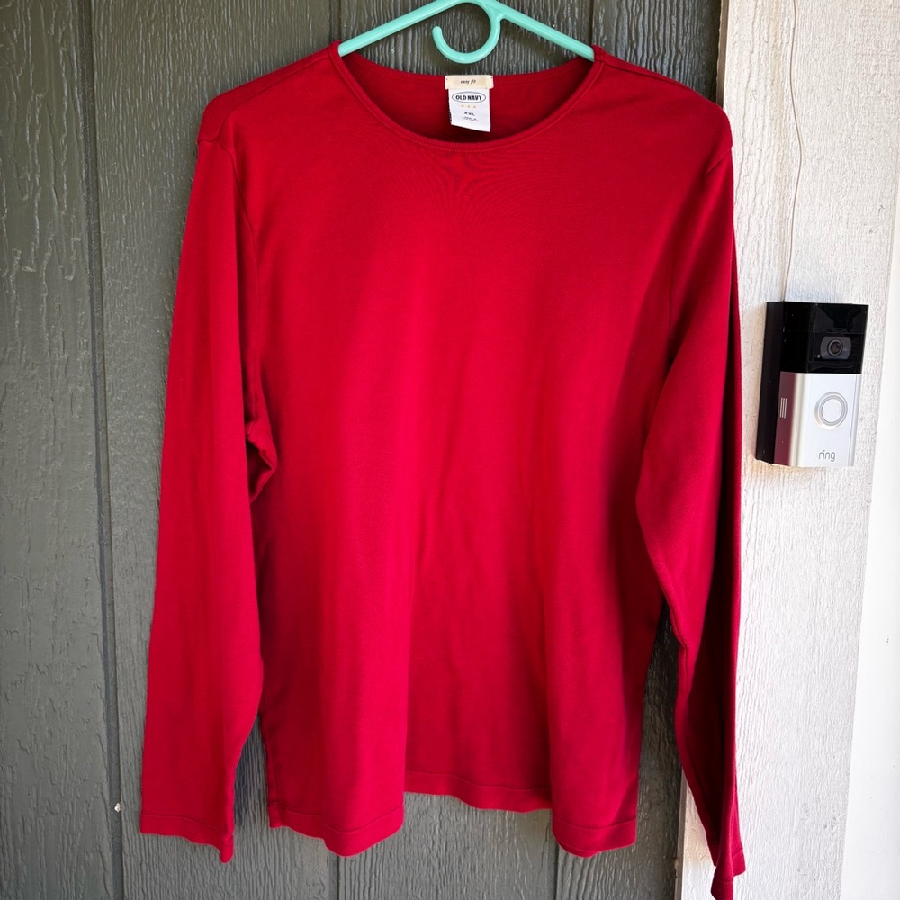 Old Navy Easy Fit Red Long Sleeve Tee XXL